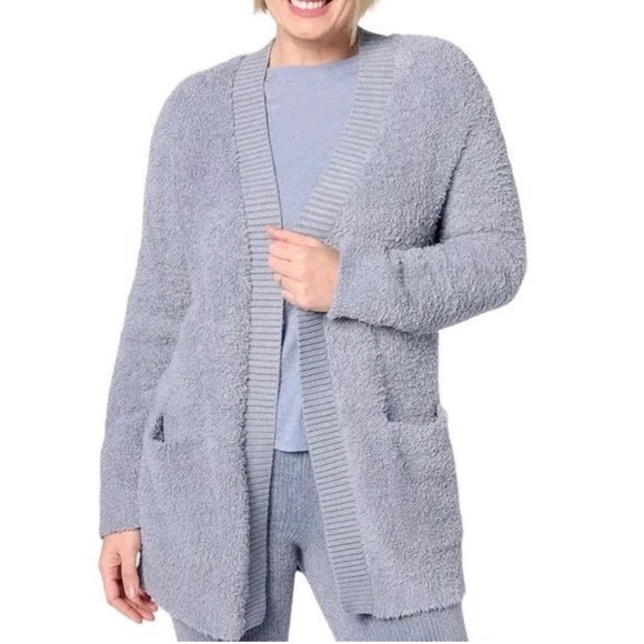 Barefoot Dreams CozyChic Open Front Sherpa Cardigan Sweater Lavender Womens XL - Picture 9 of 9